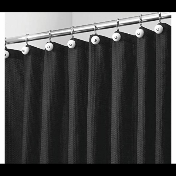 BLK Waffle Weave Rust resistant Shower curtain - Picture 2 of 9